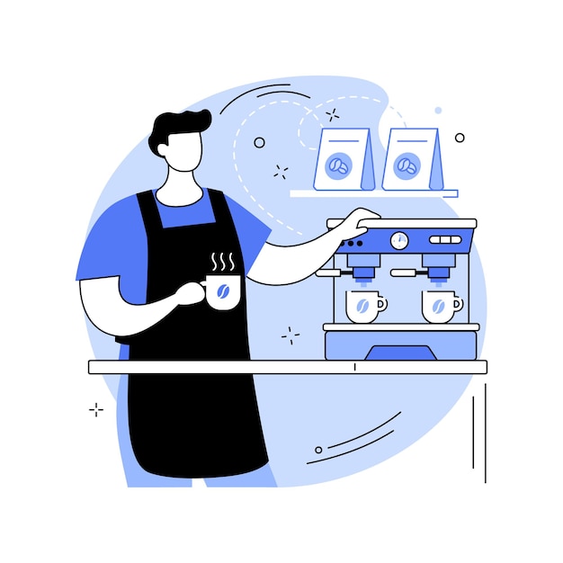 Vector espresso tiempo aislado ilustraciones vectoriales de dibujos animados