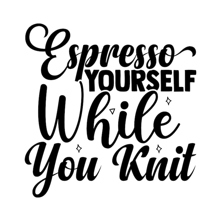 Vector espresso usted mismo mientras teje tipografía diseño de camiseta vectorial
