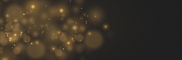Espumosas partículas de polvo mágico dorado Confetti y estrellas brillantes