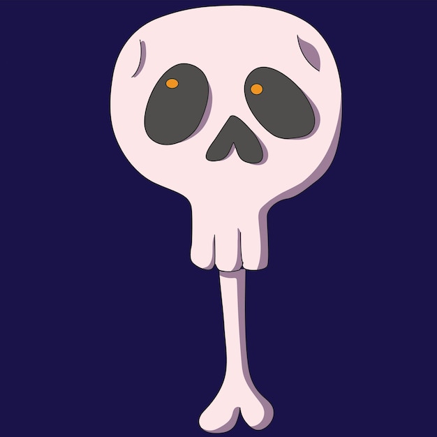 El esqueleto de caramelo de Halloween es una ilustración de cráneo lindo