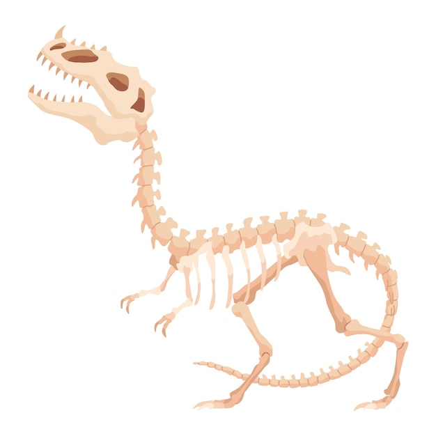 Esqueleto de dinosaurio icono de monstruos dino forma de animal real esbozo de reptiles prehistóricos ilustración vectorial aislada en blanco esbozo dibujado a mano