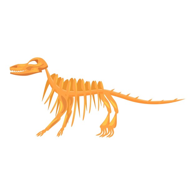 Esqueleto de dinosaurio de pie en dos patas mostrando sus dientes