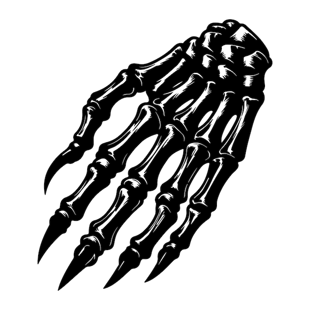 Esqueleto Manos espeluznantes Vector negro Ilustración de acciones sin regalías