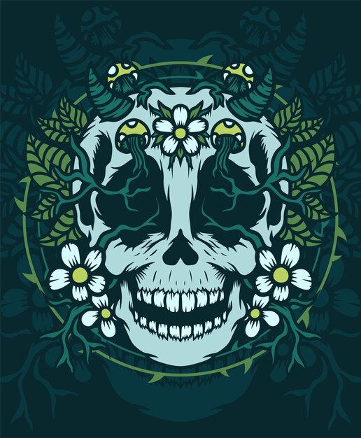 Esqueleto de la naturaleza conceptos de diseño de ilustración dibujados a mano
