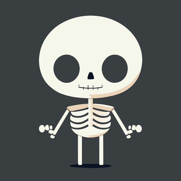 esqueleto con todos sus huesos que muestra ilustración vectorial plana 2