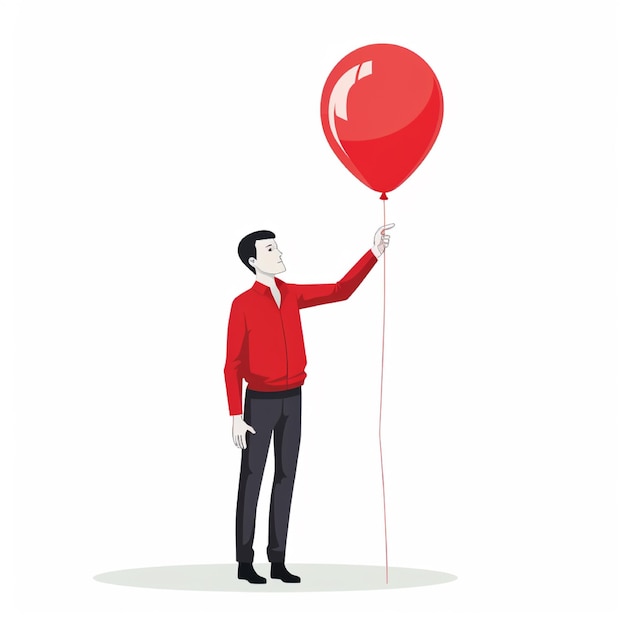 Vector esqueletos con globos rojos