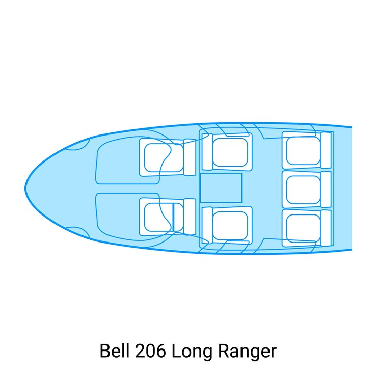 Vector esquema del avión bell 206 long ranger guía de aeronaves civiles