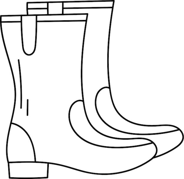 Esquema de botas de goma para jardín