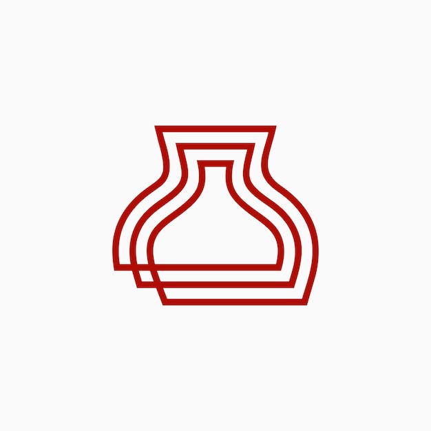 Esquema de cerámica logo vector icono ilustración