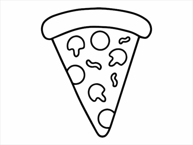 Esquema de comida Pizza o arte lineal de comida rápida