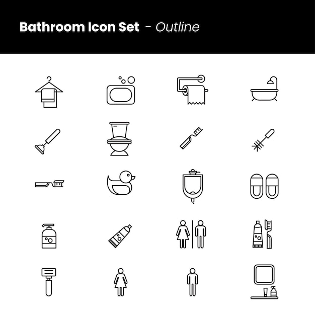 Esquema de conjunto de iconos de baño