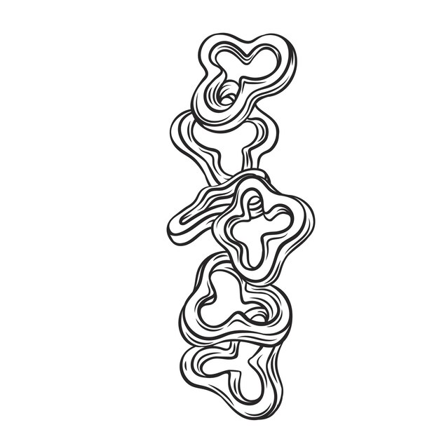 Esquema de corte de vuelo ilustración de vector de pimiento fresco.