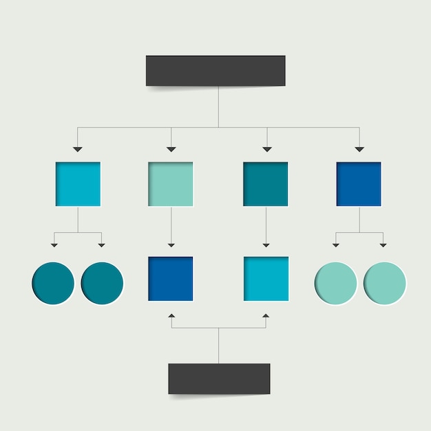 Esquema de diagrama de flujo elemento de gráfico de infografía diseño simplemente plano