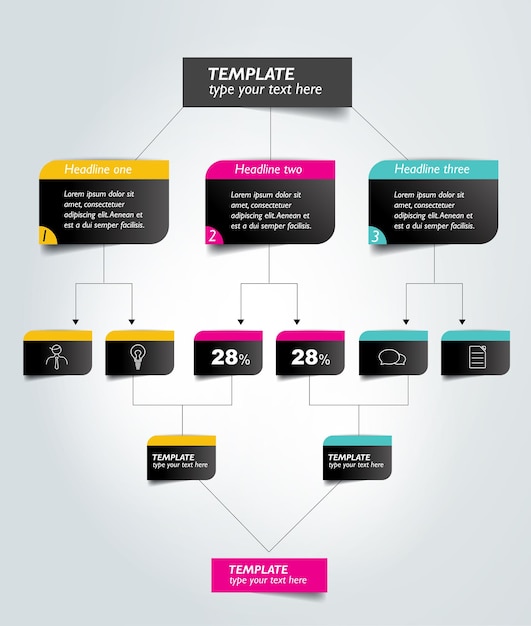 Vector esquema de diagrama de flujo elemento infográfico