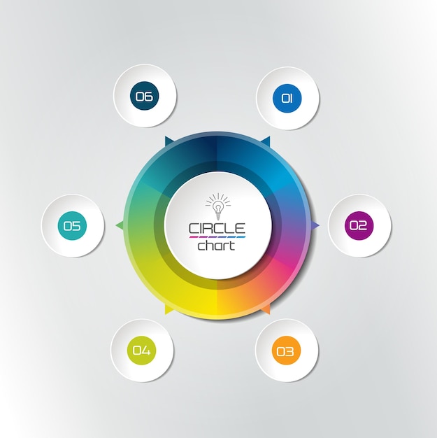 Esquema de diagrama de gráfico de infografía circular