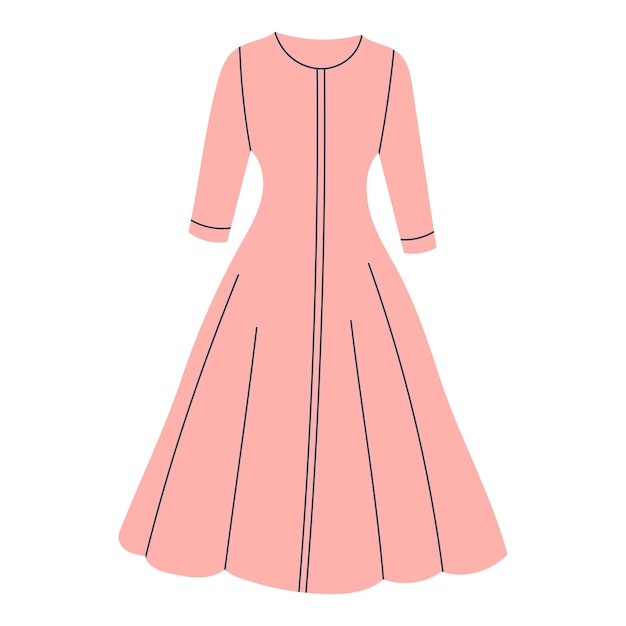 Esquema de dibujo de iconos de doodle de vestido