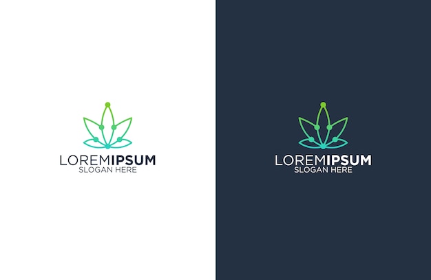 Esquema de diseño de logotipo de cannabis ilustración
