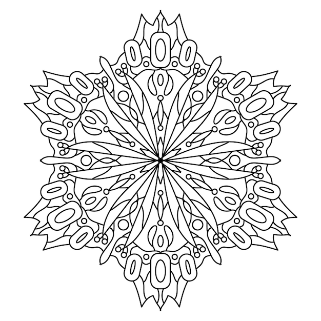 Esquema de diseño de mandala para colorear libro