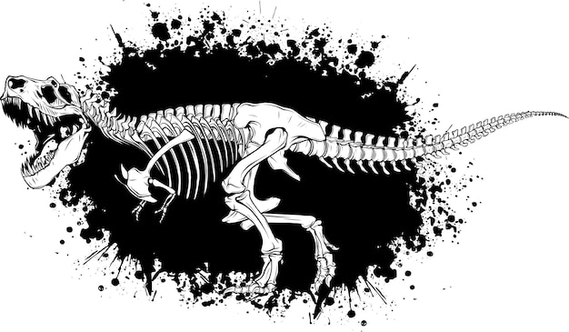 Esquema del esqueleto del dinosaurio Tyrannosaurus Rex