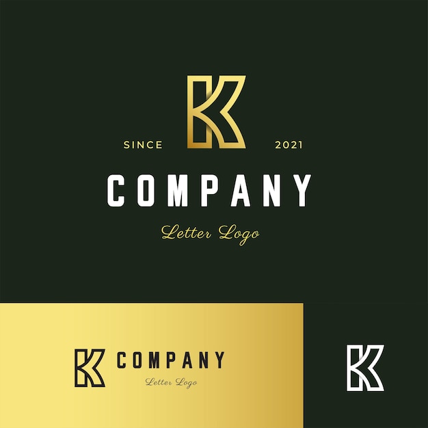 Esquema de estilo moderno del logotipo de la letra K