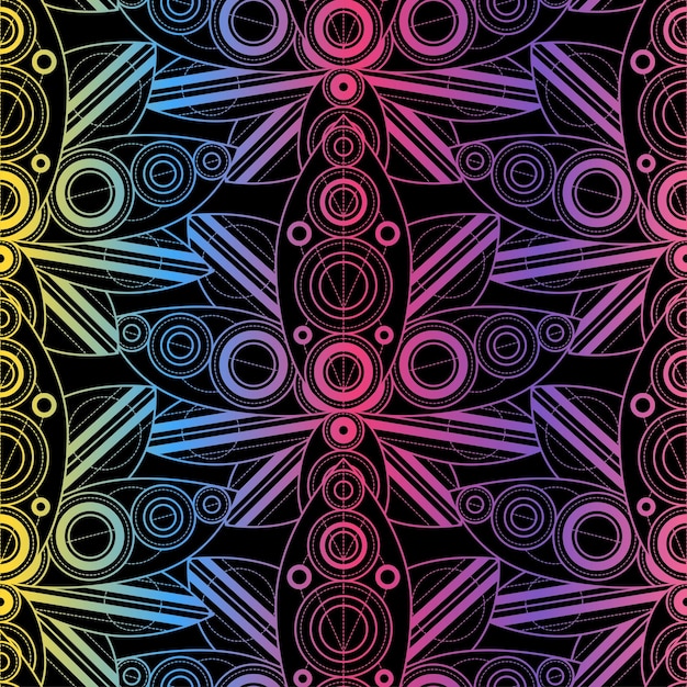 Esquema de flor de loto de patrones sin fisuras coloridos