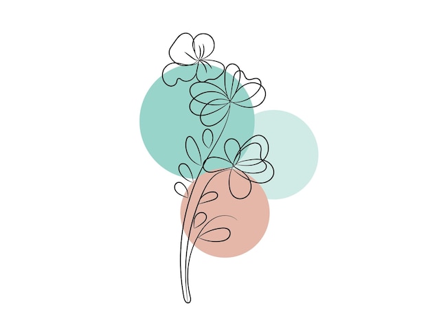 Esquema de flor simple de diseño plano