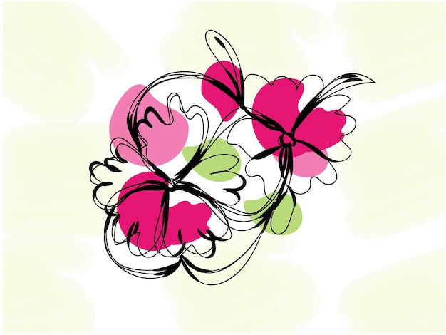 Esquema de flor simple de diseño plano