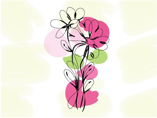 Esquema de flor simple de diseño plano