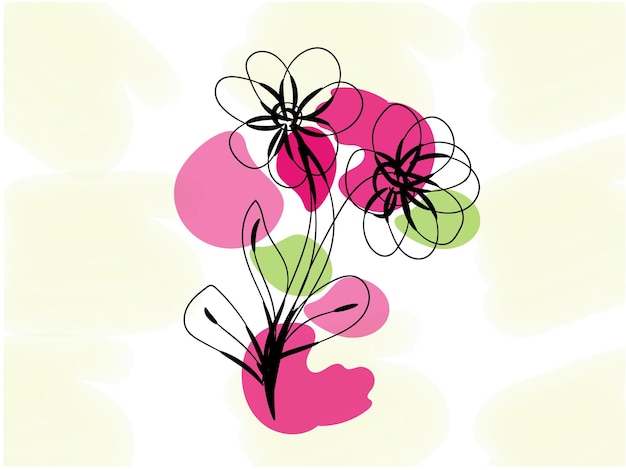 Esquema de flor simple de diseño plano
