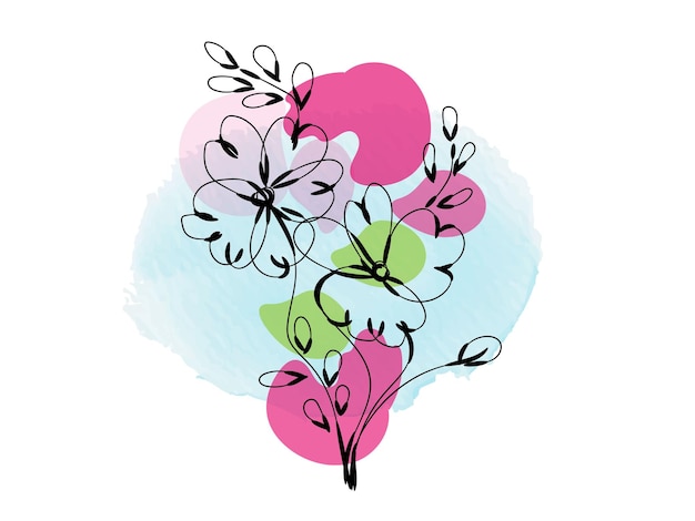 Esquema de flor simple de diseño plano