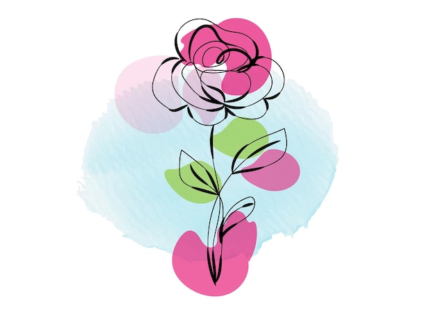 Esquema de flor simple de diseño plano