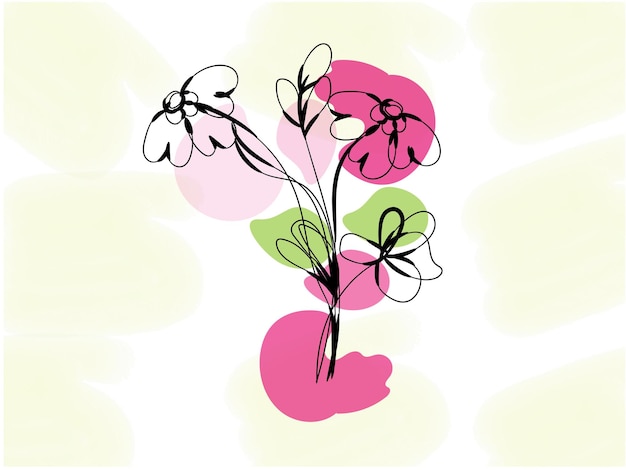 Esquema de flor simple de diseño plano