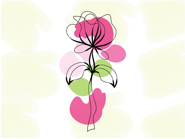 Esquema de flor simple de diseño plano