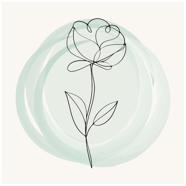 Esquema de flor simple de diseño plano