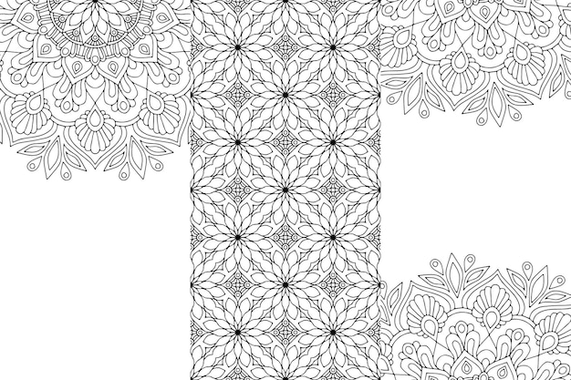 Esquema de fondo de diseño de mandala ornamental