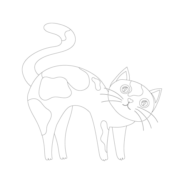 Vector esquema de gato lindo juguetón