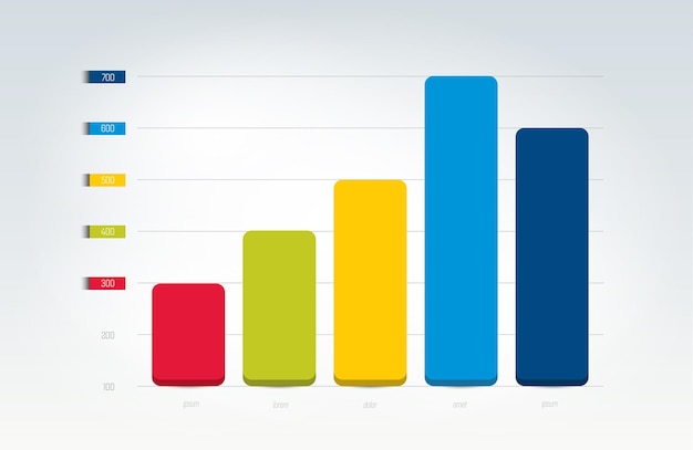 Esquema de gráfico de gráfico elemento de infografía editable en color simple vector