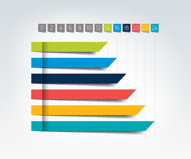 Esquema de gráfico de gráfico elemento de infografía editable en color simple vector