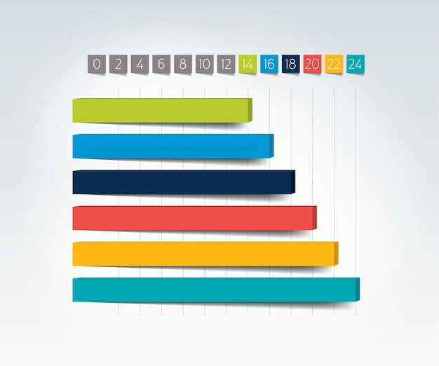 Esquema de gráfico de gráfico Elemento de infografía editable en color simple Vector