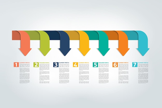 Esquema de gráfico de plantilla de informe de línea de tiempo de infografía vector