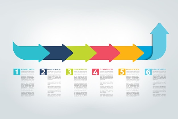 Esquema de gráfico de plantilla de informe de línea de tiempo de infografía Vector