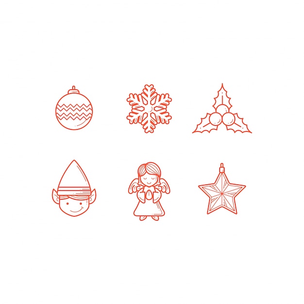 Vector esquema de iconos de navidad