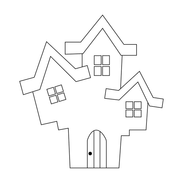 Esquema de imágenes prediseñadas de Halloween casa de halloween
