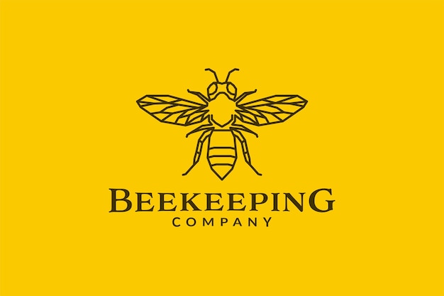 Esquema de logotipo de abeja de miel
