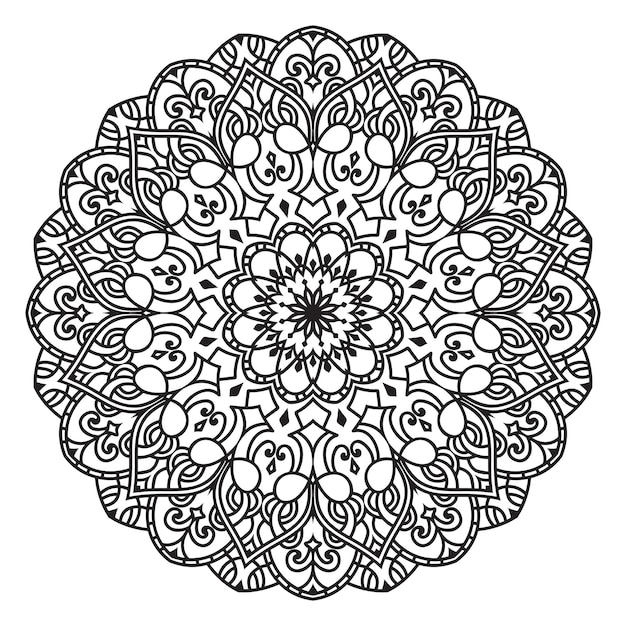 Esquema mandala para colorear libro. adorno redondo decorativo.