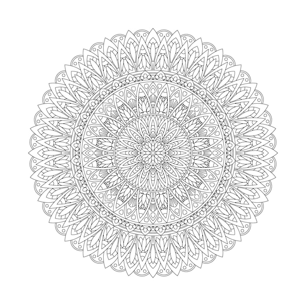 Vector esquema de mandala para colorear vector de línea de ornamento circular