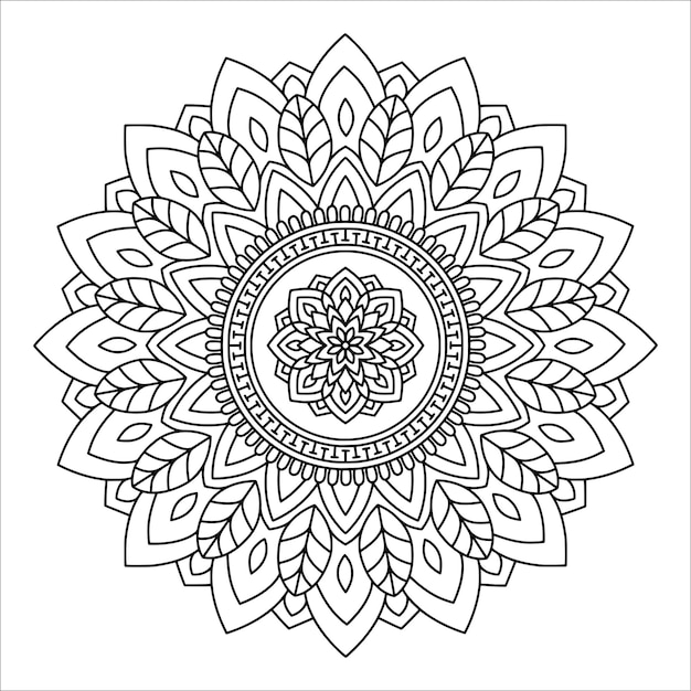 Esquema Mandala Pattern Antistress páginas para colorear para adultos Ilustración dibujada a mano