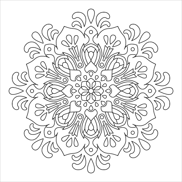 Esquema mandala pattern antistress páginas para colorear para adultos ilustración dibujada a mano