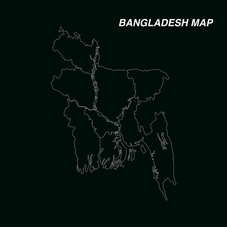 Esquema del mapa de Bangladesh recurso gratuito premium