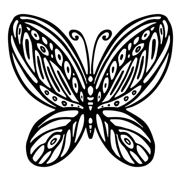 Esquema de mariposa para colorear vector premium